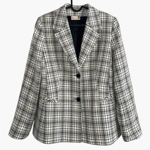Vintage Violante Black White Check shoulder pad Double breasted blazer 40 Medium